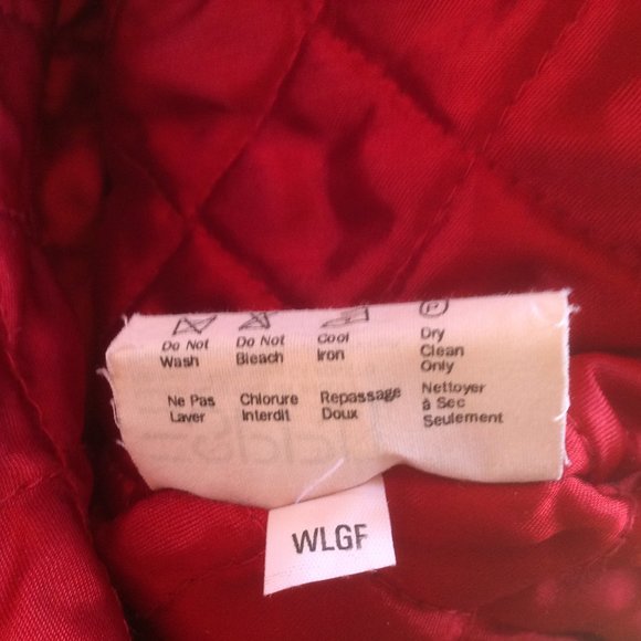 Esprit Red Vintage Velvet Hooded Full Zip Mid-length Jacket Size Medium* - Picture 5 of 7